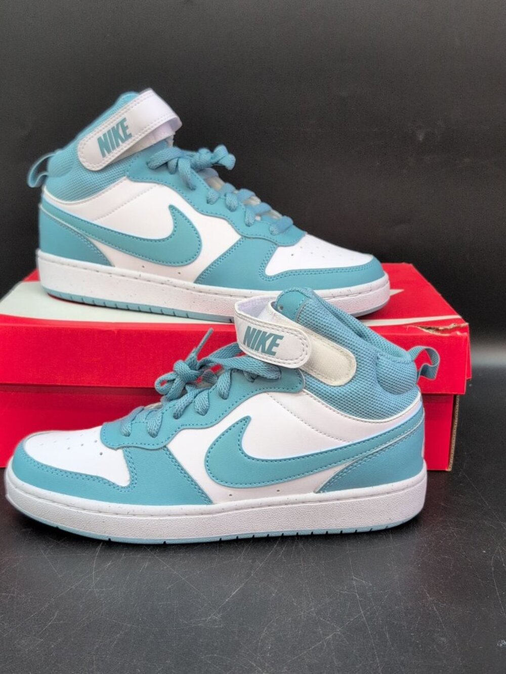 Nike Court Borough Mid 2 (GS) Big Kids Sneakers US 7Y White Denim CD7782-129